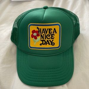 Have A Nice Day Green Trucker Hat